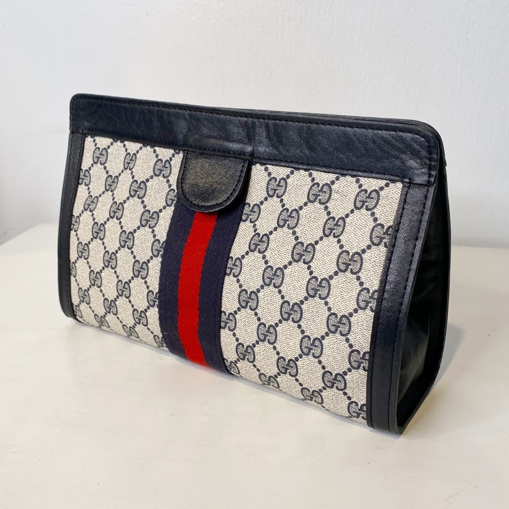 Gucci Perfume Shelly GG Web Monogram Vintage Clutch
